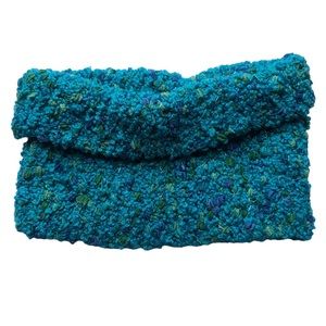 Bulky Handmade knit Infinity Scarf or Dickey in Turquoise, Green & Blue